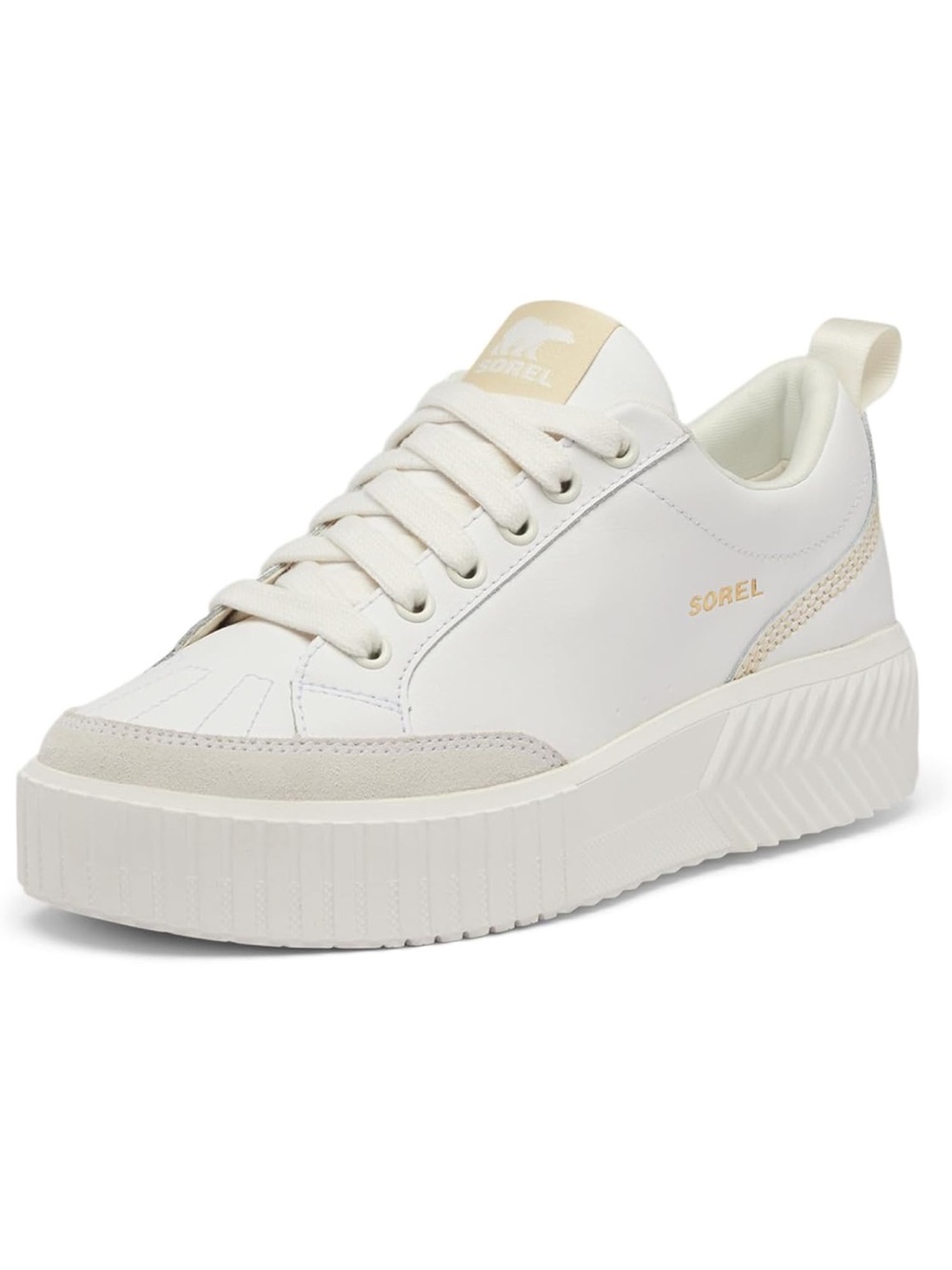 SOREL Women's ONA AVE Low Sneaker Cream/Tan Platform Lace-Up size 7 nwt